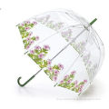 Flower Printing Transparent Straight Umbrella (BD-39)
